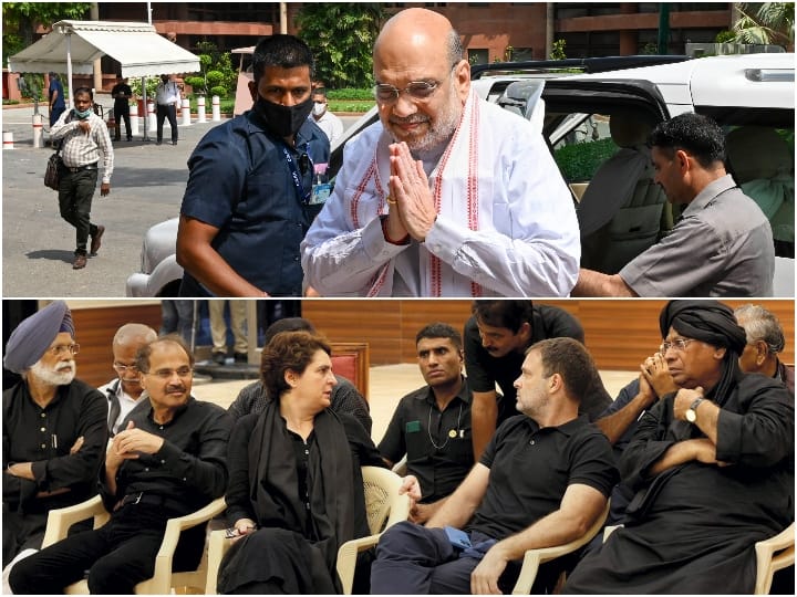 Wearing Black Clothes Protest Amit shah hits out party key points Congress Protest: काले कपड़ों में सड़कों पर उतरी कांग्रेस तो अमित शाह ने घेरा, जानिए क्यों अब मच रहा हल्ला, 10 बड़ी बातें