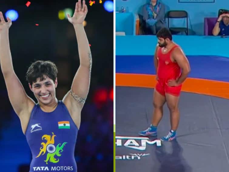 Commonwealth Games 2022 Wrestling Anshu Malik and Mohit Grewal qualifies for semifinals of CWG 2022 Wrestling event CWG 2022 Wrestling: காமன்வெல்த் மல்யுத்த போட்டியில் அரையிறுதிக்கு முன்னேறி அசத்திய அன்ஷூ, மோஹித்