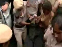 Priyanka Gandhi Dragged By Women Cops Into Police Vehicle Amid Congress Protest | WATCH