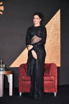 બ્લેક પારદર્શક સાડી પહેરીને દીપિકા પાદુકોણ આવી રીતે ઈવેન્ટમાં પહોંચી, જુઓ PHOTOS