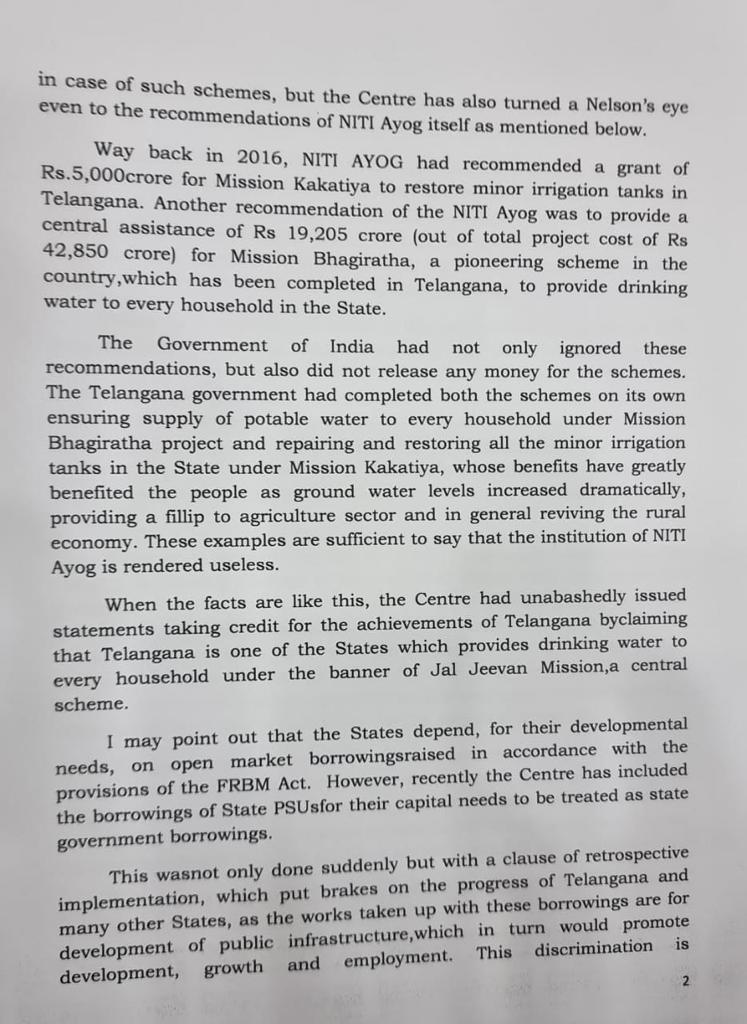 KCR Letter : నీతి ఆయోగ్ నిరర్థక సంస్థ - అందుకే హాజరు కావడంలేదని మోదీకి కేసీఆర్ లేఖ !