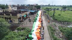 EXCLUSIVE PHOTO: तब्बल 375 मीटर लांब तिरंगा ध्वज, औरंगाबादमध्ये निघाली महाकाय तिरंगा रॅली