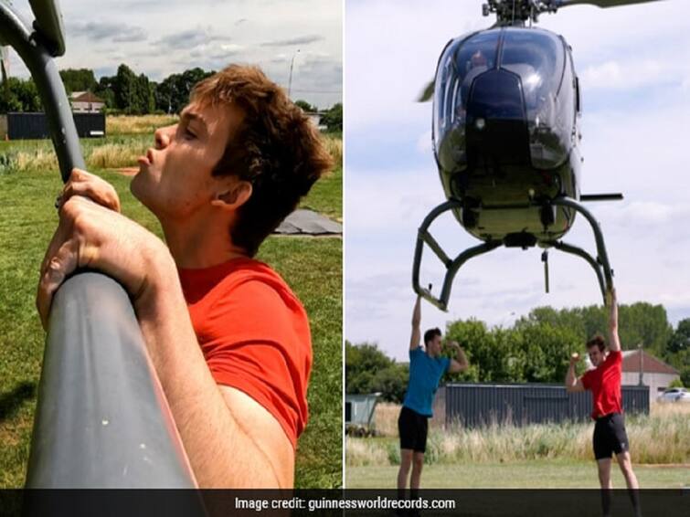 YouTuber Breaks Guinness World Record By Doing 25 Pull Ups While Hanging From A Helicopter ஒரே நிமிடம்...ஹெலிகாப்டரில் தொங்கியபடி 25 புல் அப்கள்... அசர வைக்கும் புதிய கின்னஸ் சாதனை