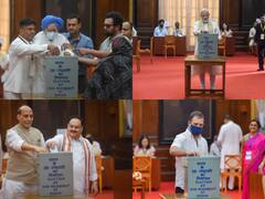 IN PICS | Vice President Election 2022: PM Modi Casts Vote, Former PM Manmohan Singh Arrives On Wheelchair