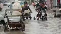 રાજસ્થાનના ધોલપુરમાં ભારે વરસાદ, રસ્તા પર બે ફુટ પાણી ભરાયા