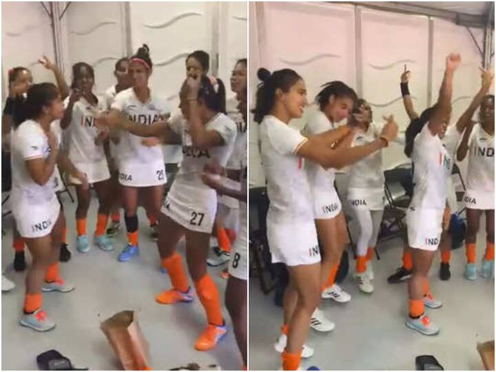 Commonwealth Games 2022 Indian women hockey dancing video CWG 2022 Birmingham India Women's Hockey Team Dances To 'Suno Gaur Se Duniya Walo' After CWG Bronze Medal Win - WATCH