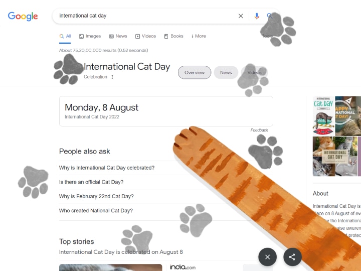 International Cat Day Google Paw Game How To Play Close Remove
