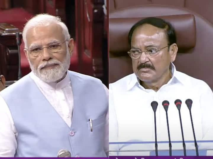 Vice President Venkaiah Naidu Farewell PM Modi Speech Rajya Sabha Jagdeep Dhankhar 'Venkaiah Naidu's One-Liners Are Wit-Liners': PM Modi Lauds Outgoing Vice President