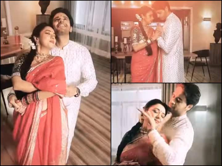 anupamaa anuj romantic video on maan day rupali ganguly with gaurav khanna adorable video viral अनुज का हाथ थामे जब बांहों में झूम उठी Anupamaa, लाल इश्क में डूबे कपल का रोमांटिक वीडियो वायरल