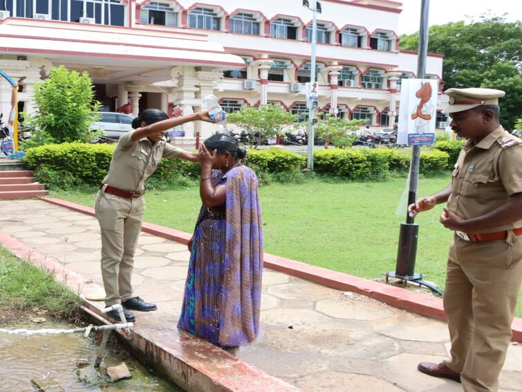 thiruvannamalai After finding 50 stolen bigs Tarakori woman tried to set them on fire TNN திருவண்ணாமலை: திருடு போன  50 பன்றிகளை கண்டுபிடித்து தரக்கோரி பெண் தீக்குளிக்க முயற்சி