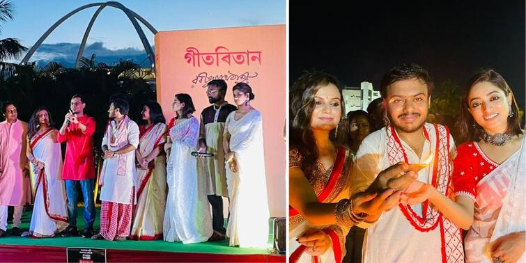 kolkata chalantika promotion 16 feet tall replica of Geetabitan made and new song released 'Kolkata Chalantika': ১৬ ফুট উঁচু 'গীতবিতান'-এর ভিতর থেকে মঞ্চে প্রবেশ কলাকুশলীদের, অভিনব প্রচারে 'কলকাতা চলন্তিকা'