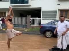 Watch: Malappuram Resident Takes Bath In Pothole To Protest Against Bad Roads, Does Yoga In Front Of MLA