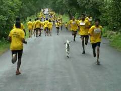 In Pics : मॅरेथॉन स्पर्धेत 3 किलोमीटर धावली बकरी, सर्वच झाले हैराण, पाहा PHOTO
