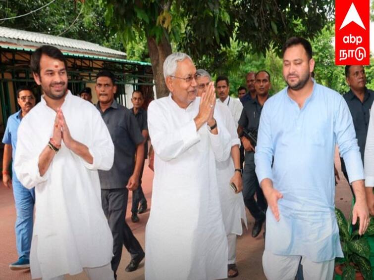 United Janata Party leader Nitish Kumar will chief minister of the Mahakathbandhan alliance in Bihar today Nitish Kumar : 5 வருட பாஜக கூட்டணி முறிவு..7 கட்சிகளுடன் புதிய கூட்டணி..பீகார் முதல்வராக பதவியேற்கும் நிதீஷ்!