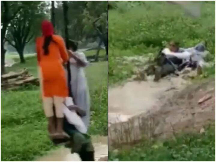 Sawan jhula broken girls fall down on ground video viral on social media Viral: सावन में झूला झूल रही थी लड़कियां, अचानक टूटी रस्सी और सारा खेल हो गया खराब