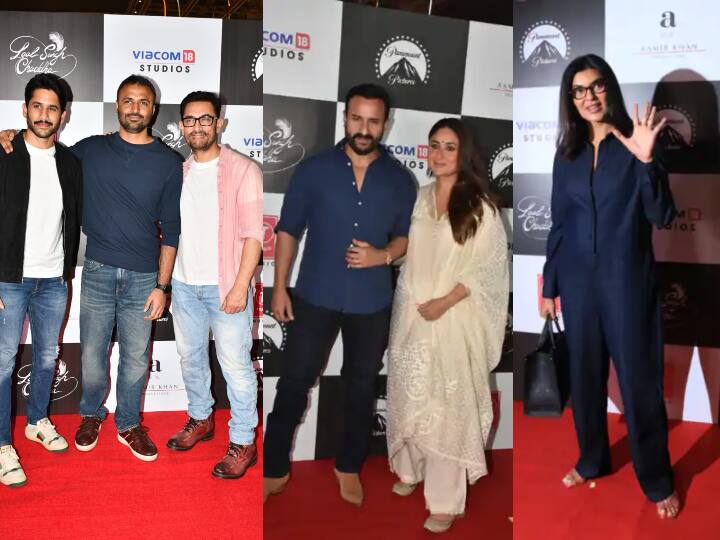 Laal Singh Chaddha Screening: आमिर खान और करीना कपूर खान स्टारर फिल्म लाल सिंह चड्ढा 11 अगस्त को सिनेमाघरों में दस्तक देने को तैयार है. रिलीज के एक दिन पहले मुंबई में फिल्म की स्क्रीनिंग रखी गई.