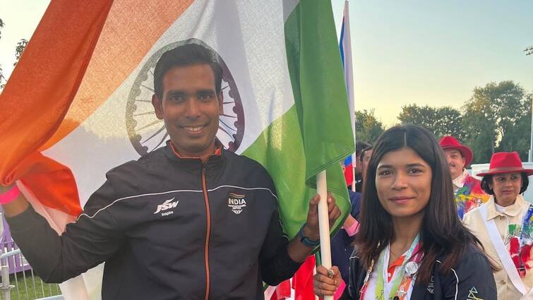 Nikhat Zareen elated as she holds the national flag at closing ceremony of commonwealth games 2022 Nikhat Zareen: অবিশ্বাস্য অভিজ্ঞতা, কী নিয়ে উচ্ছ্বসিত বক্সিংয়ে সোনাজয়ী কন্যা?