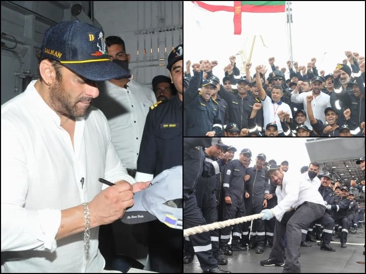  Salman Khan With Indian Navy: सलमान ने नेवी के जवानों के साथ बिताया वक्त, भाईजान ने कुछ इस तरह की मस्ती, रोटियां भी बनाईं