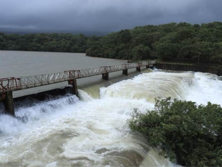 Two gates of Radhanagari dam reopened in just 4 minutes 7 thousand 312 cusecs released from the dam Radhanagari Dam : राधानगरी धरणाचे फक्त 4 मिनिटांत दोन दरवाजे पुन्हा उघडले, धरणातून 7 हजार 312 क्युसेक विसर्ग सुरु  