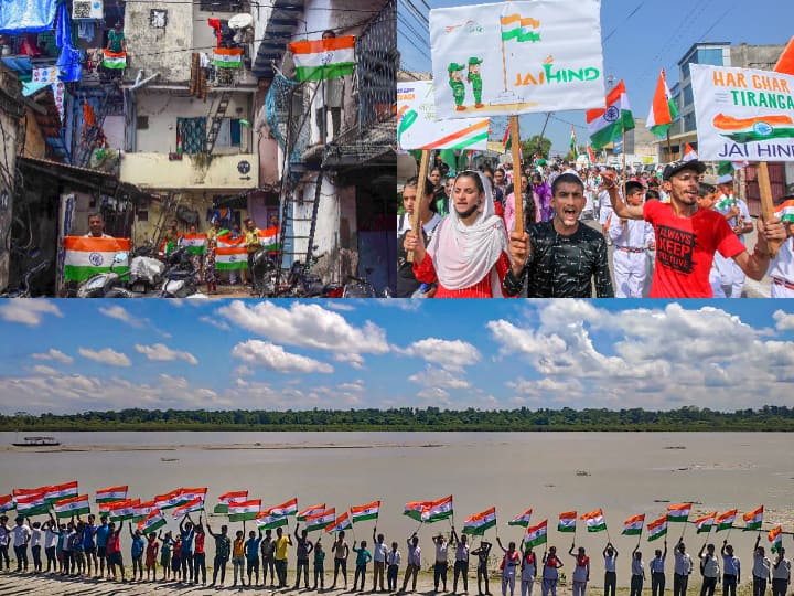 Flags are hoisted in different parts of the country as people celebrate 'Har Ghar Tiranga' campaign ahead of Independence Day