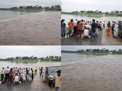 In Pics: त्रिवेणी संगम की नदियां उफान पर, डूंगरपुर का बेणेश्वर धाम बना टापू, 75 लोग फंसे