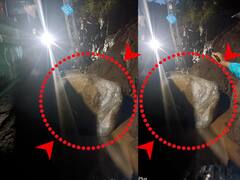 PHOTO : पुणे-मुंबई लोहमार्गावर दरड कोसळली, वाहतुकीवर परिणाम