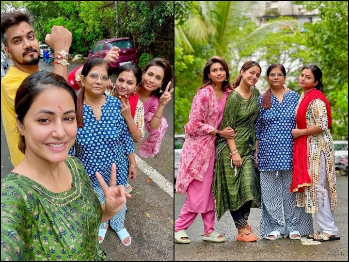 Hina Khan Raksha Bandhan Photos: एक्ट्रेस हिना खान ने बॉयफ्रेंड रॉकी जायसवाल के साथ रक्षा बंधन सेलिब्रेट किया, जिसकी तस्वीरें सामने आई हैं.