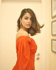 Hina Khan : હિના ખાને ઓરેન્જ ડ્રેસમાં આપ્યા કિલર પોઝ, જુઓ Photos