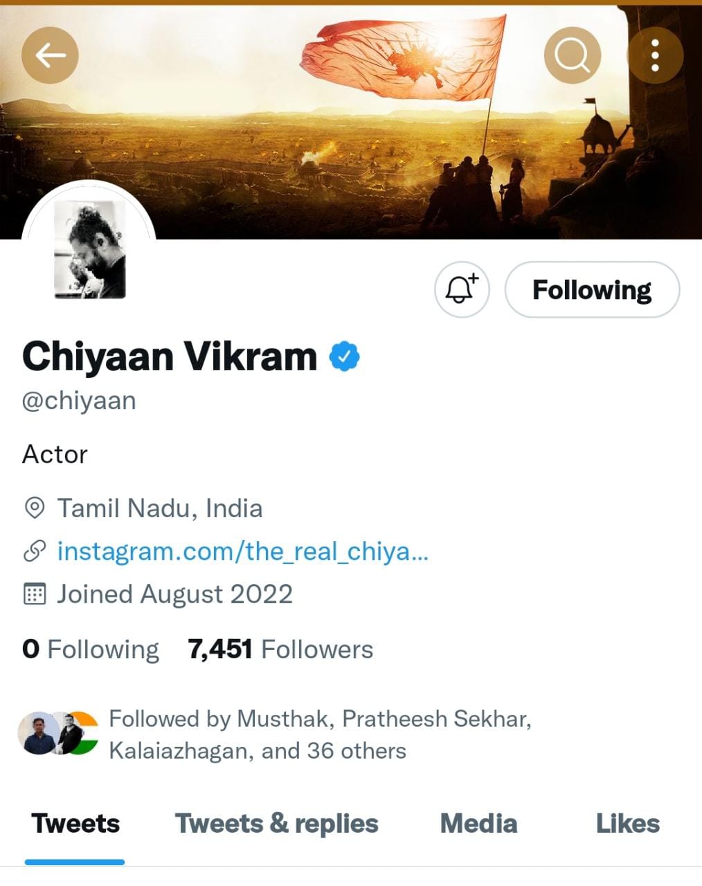 Vikram Joins Twitter: இனி அப்டேட்ஸ்தான்.. ட்விட்டரில் இணைந்தார் நடிகர் விக்ரம்!