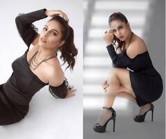Neha Malik : शॉर्ट ड्रेस, हाय हिल्स...; अभिनेत्री नेहा मलिकच्या दिलखेचक अदा