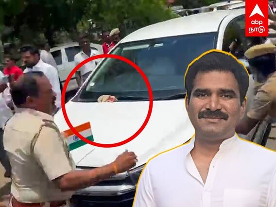 BJP Throw Slipper on PTR Car: PTR மீது செருப்பு வீசி தாக்குதல்..மதுரையில் பதற்றம்