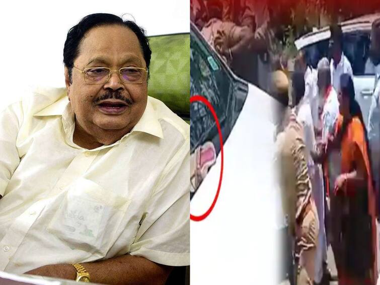 DMK general secretary and Irrigation Minister Duraimurugan condemns attack on Finance Minister PTR Palanivel Thiagarajan தேசியக் கொடி ஏற்றிய காரின் மீது காலணி வீசியிருக்கும் பா.ஜ.க.வினரின் அருவருக்கத்தக்க அரசியல்-அமைச்சர் துரைமுருகன்