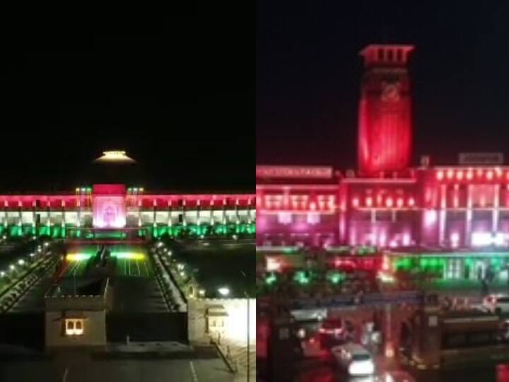 Jodhpur Rajasthan High Court railway station in light of tiranga on Independence Day azadi ka amrit mahotsav ANN Azadi ka Amrit Mahotsav: जोधपुर पर चढ़ा आजादी के अमृत महोत्सव का रंग, तिरंगे की रोशनी में जगमगाया हाईकोर्ट और रेलवे स्टेशन