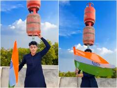 Independence Day: हाथों में तिरंगा और सिर के ऊपर 2 भारी भरकम गैस सिलेंडर, कमाल का है ये वीडियो