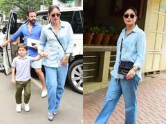 Kareena Kapoor Pics: पति सैफ और बेटे तैमूर के साथ ट्विनिंग करती दिखीं करीना कपूर, सामने आई लंच डेट की झलकें