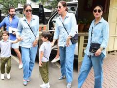 Kareena Kapoor Pics: पति सैफ और बेटे तैमूर के साथ ट्विनिंग करती दिखीं करीना कपूर, सामने आई लंच डेट की झलकें