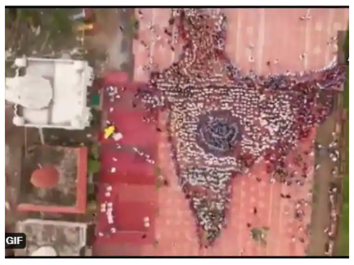 The world record of the largest human chain making a map of India, see the viral video ਭਾਰਤ ਦਾ ਨਕਸ਼ਾ ਬਣਾਉਣ ਵਾਲੀ ਸਭ ਤੋਂ ਵੱਡੀ ਮਨੁੱਖੀ ਚੈਨ ਦਾ ਬਣਿਆ ਵਿਸ਼ਵ ਰਿਕਾਰਡ, ਦੇਖੋ ਵਾਇਰਲ ਵੀਡੀਓ