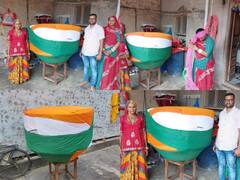 In Pics: राजस्थान के नागौर में सास बहू की जोड़ी का कारनामा, बना दिया सबसे बड़ा तिरंगा साफा