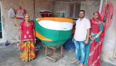 In Pics: राजस्थान के नागौर में सास बहू की जोड़ी का कारनामा, बना दिया सबसे बड़ा तिरंगा साफा