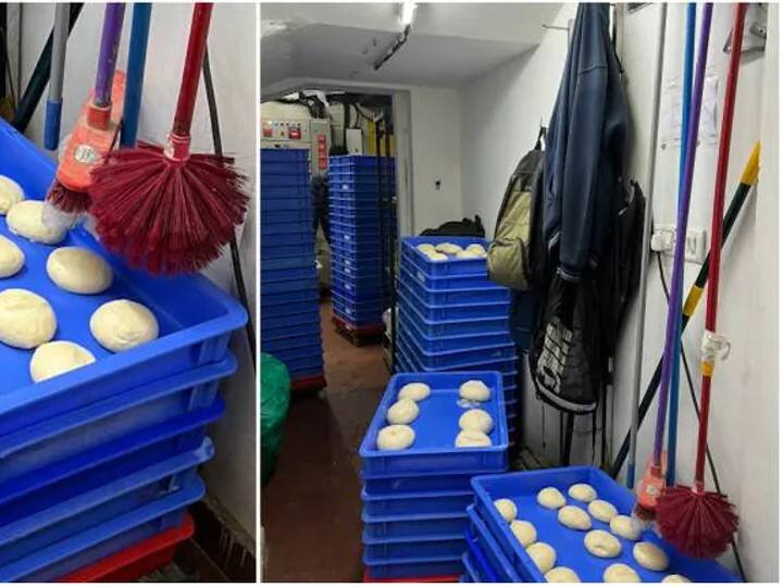 Dominos India Trending Social Media after Viral Picture Allegedly Showing Cleaning Mops Hanging Above Pizza Dough Trays Bengaluru Domino's Pizza:இதுதான் டொமினோஸின் ஃபிரெஷ் பீட்சாவா?- தரம் இல்லா தயாரிப்பு : வைரல் ஆகும் ஃபோட்டோ!
