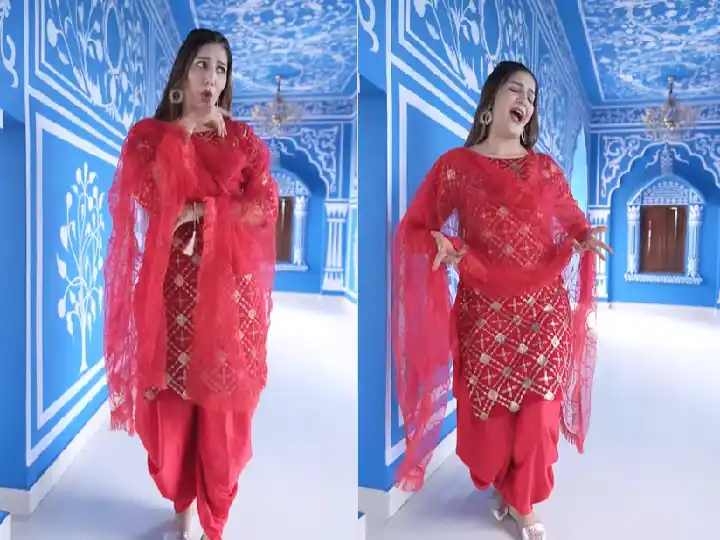 Sapna Chaudhary Video :  ਲਾਲ ਰੰਗ ਦਾ ਸੂਟ ਪਹਿਨ ਕੇ ਸਪਨਾ ਚੌਧਰੀ ਨੇ ਲਾਏ ਦੇਸੀ ਠੁਮਕੇ