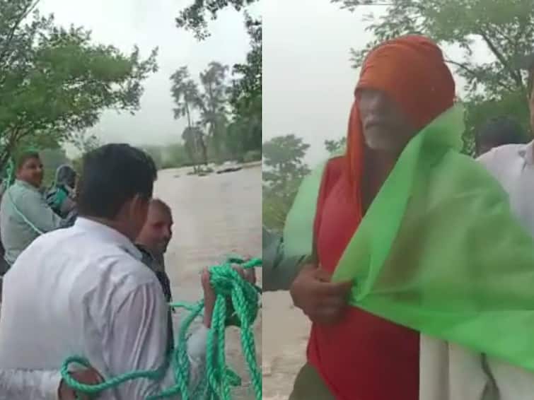 Gondia Rain Updates Agricultural assistant and Talathi gave life to farmer stuck in Gondia Devpayali flood Marathi News Gondia Rain Updates : 'ती' जीवघेणी 30 मिनिटं... बळीराजाला वाचवण्यासाठी 'ते' थेट पुराच्या पाण्यात शिरले अन्...