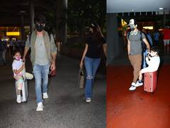 परिवार के साथ एयरपोर्ट पर स्पॉट हुए शाहिद कपूर, बैग पर बैठे मजे ले रहे थे मीशा और जैन