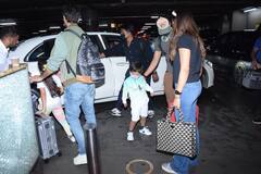 परिवार के साथ एयरपोर्ट पर स्पॉट हुए शाहिद कपूर, बैग पर बैठे मजे ले रहे थे मीशा और जैन