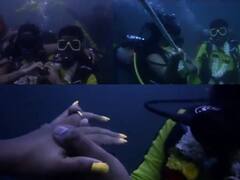 சென்னையில் கடலுக்கு அடியில் நிச்சயதார்த்தம்... ஆழ்கடலில் இதயத்தை காட்டிய காதலர்கள்..!