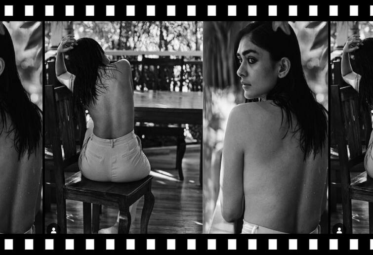 Sita Ramam Actress Mrunal Thakur Flaunts her Toned Back in Latest Photoshoot Pics Gone Viral in Social Media Mrunal Thakur Photo: சீதா ராமம் ஹீரோயினா இது.. ஆடையில்லாத போட்டோக்களை பகிர்ந்த ரசிகர்கள்!