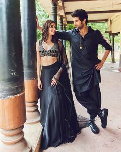 Vijay Deverakonda, Ananya Panday Twin In Black For Liger Promotions