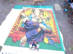 Ganesh Utsav 2022 : 75 हजार दिव्यांनी साकारले 'बाप्पा'