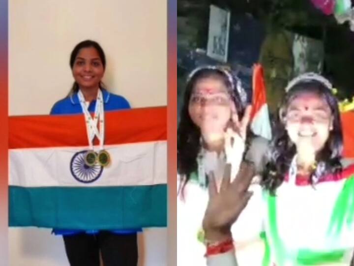 Khargone International Bridge Competition Kalpana Gujja and Vidya Patel won medals in MP ANN Khargone News: इटली में आयोजित सातवीं अंतर्राष्ट्रीय ब्रिज प्रतियोगिता में खरगोन की दो बेटियों ने जीता पदक, गांव लौटने पर स्वागत