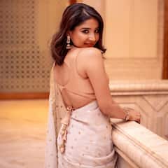 Sakshi Agarwal : தங்க நிற ஆடையில் ஜொலிக்கும் நடிகை சாக்‌ஷி அகர்வால்!